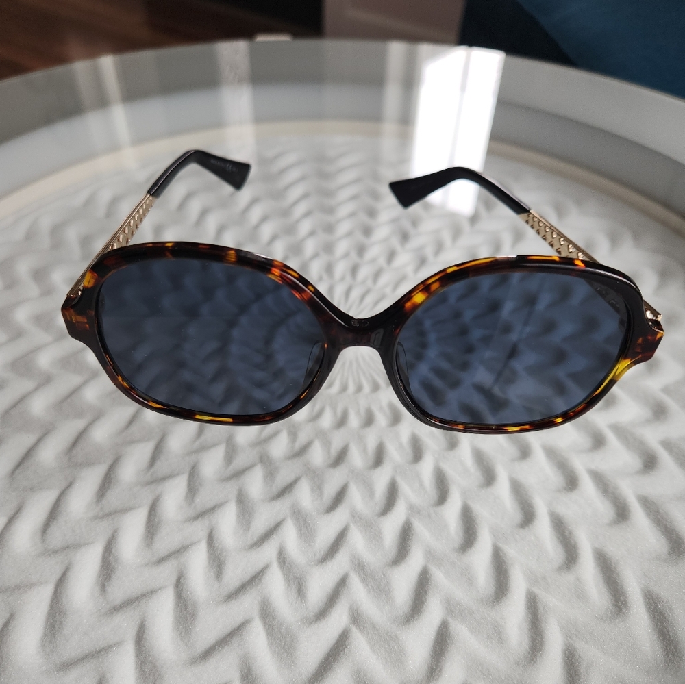 DIOR Tortoise Shell Sunglasses with Gold Accents
